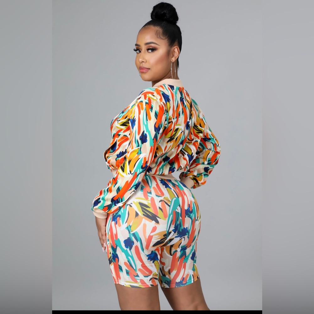 Zip Jacket High Quality Material Matching Set Bik… - image 2